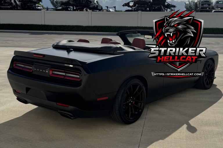Find the 2023 Dodge Challenger SRT Hellcat Jailbreak Convertible Conversion. Rare Striker Hellcat custom drop-top muscle car.